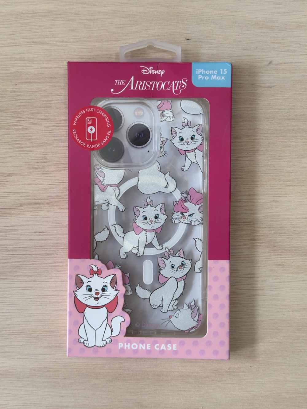 Disney The Aristocats Marie Pink Clear iPhone 15 Pro Max Phone Case